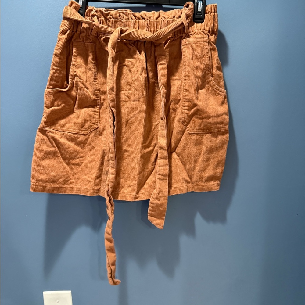 Rust Orange Tie-Waist Skirt